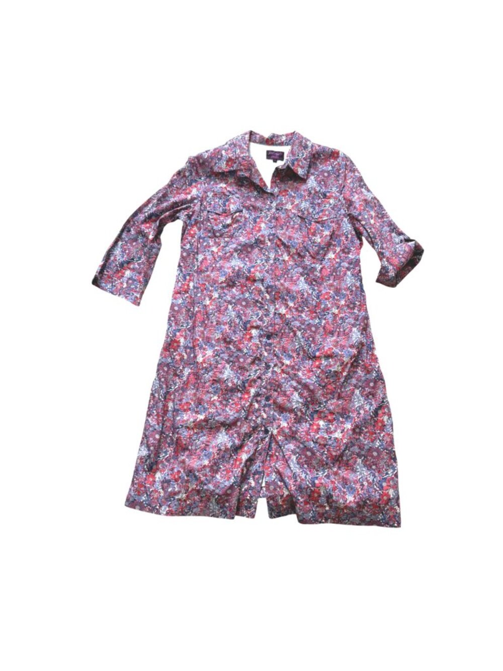 Lord & Taylor Liberty Fabrics Women's Shirt Dress 14 Cottagecore Floral Purple - Picture 4 of 13